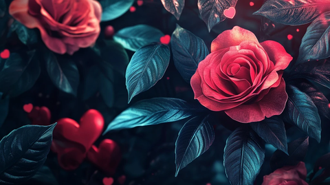 立体玫瑰花藤背景