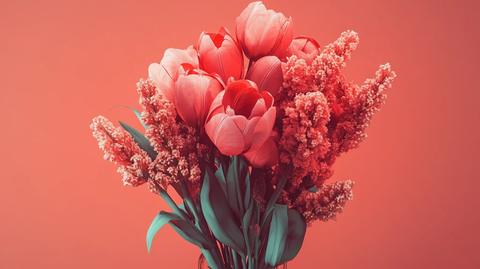 粉色郁金香花束