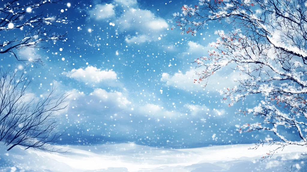 手绘雪夜风景无框画