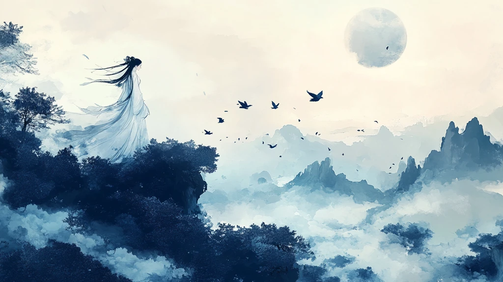 古风人像水墨山水