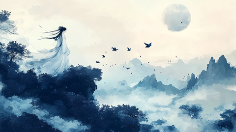 古风人像水墨山水