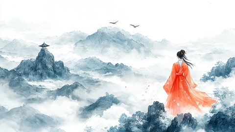 古风人像水墨山水