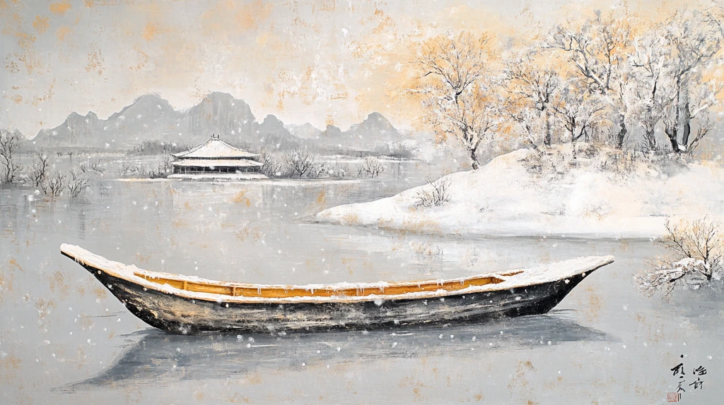 雪中小舟