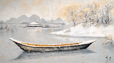 雪中小舟