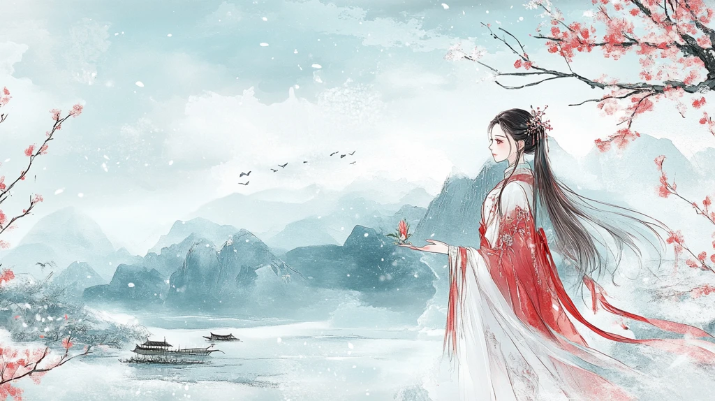 红衣少女设计古风