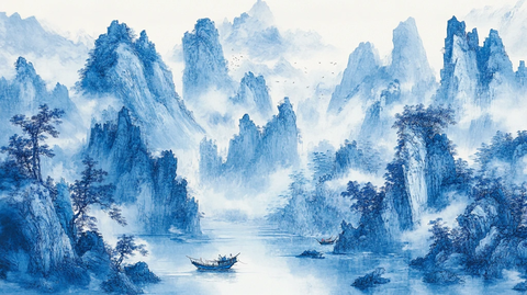 水墨数字画山水画壁纸