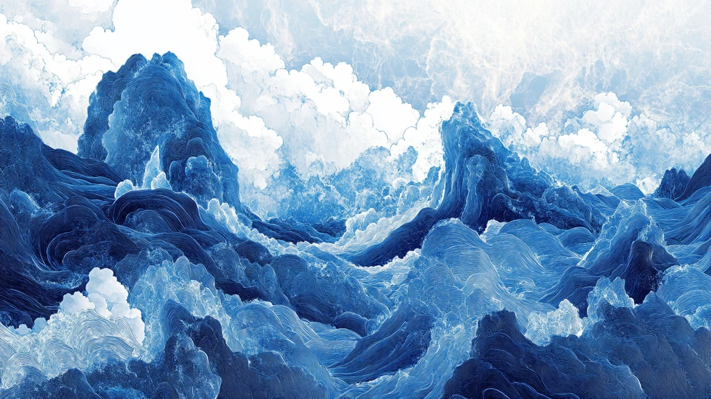 云雾山水抽象艺术