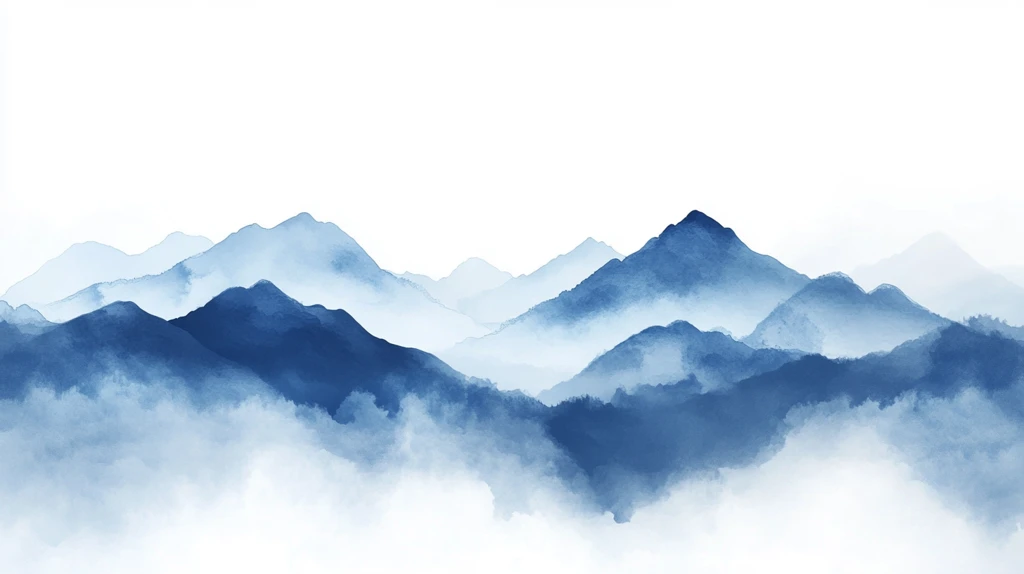 抽象蓝色山水意境