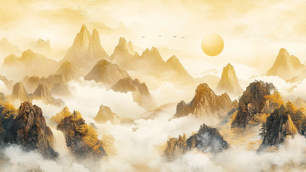 新中式金色山水