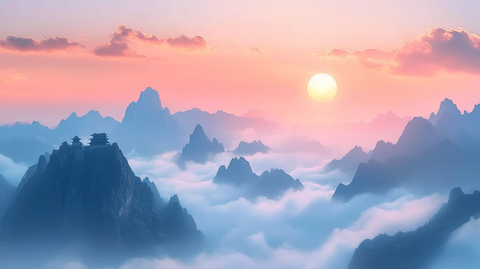 山水云海日出东方