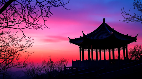 落日下的琵琶亭