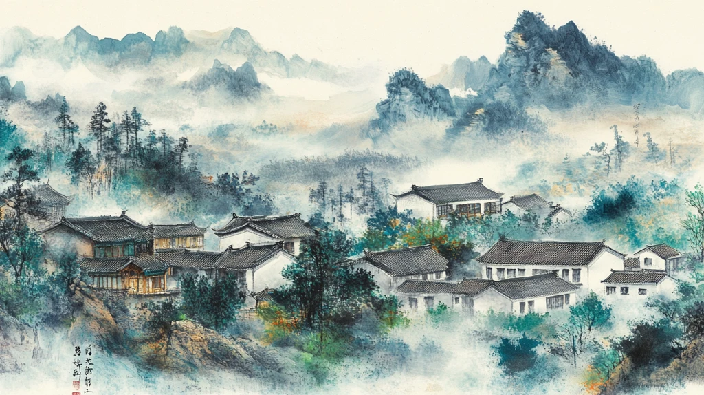 乡水墨山水画