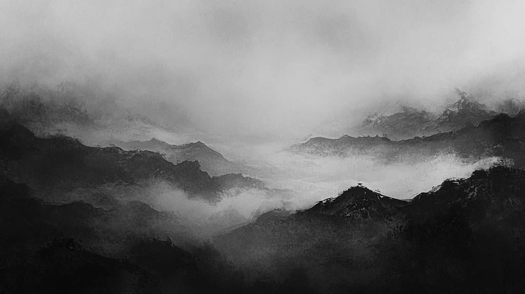 墨韵禅意山峰群山云雾