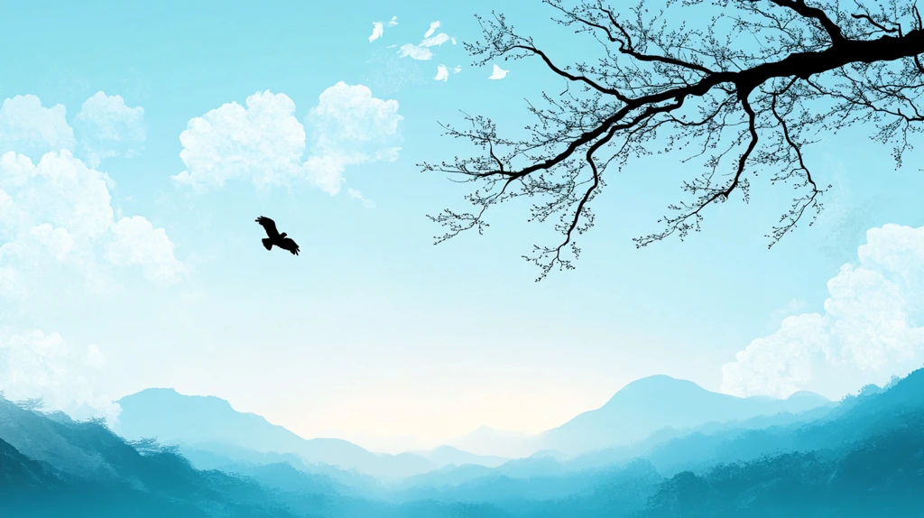 山水飞鸟意境山水