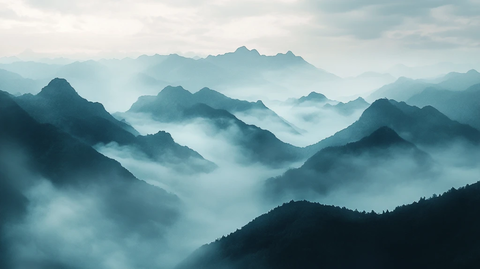 意境水墨群山晕染