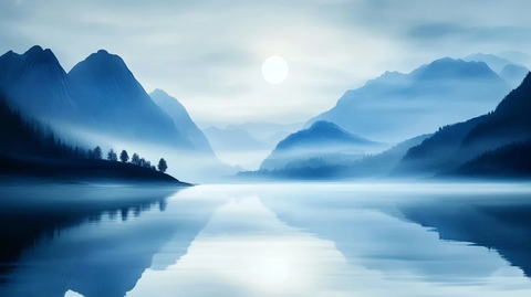 蓝色梦幻山水风情