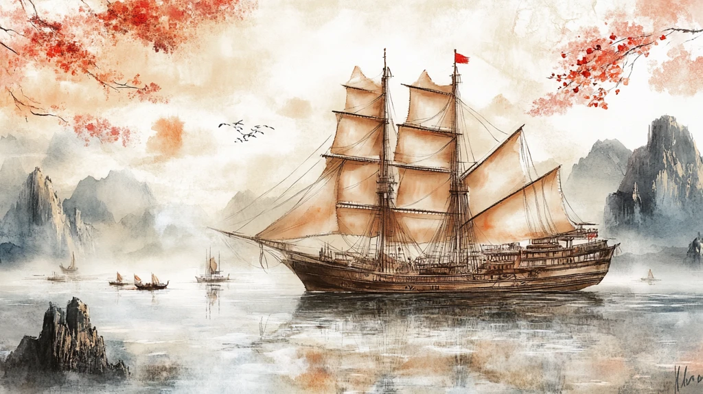 一帆风顺风景画