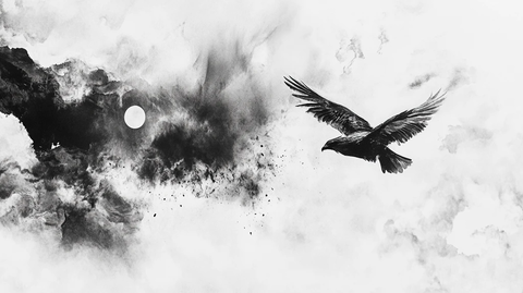 水墨飞鹰