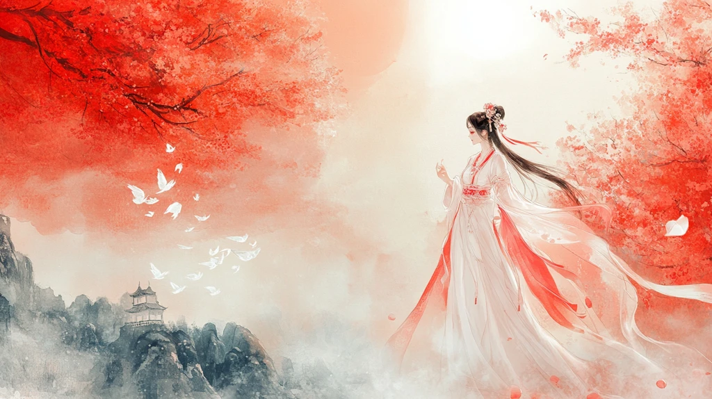 红衣少女设计古风