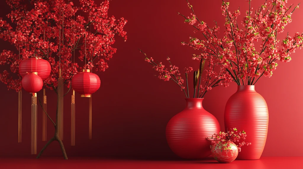 红色新中式花艺