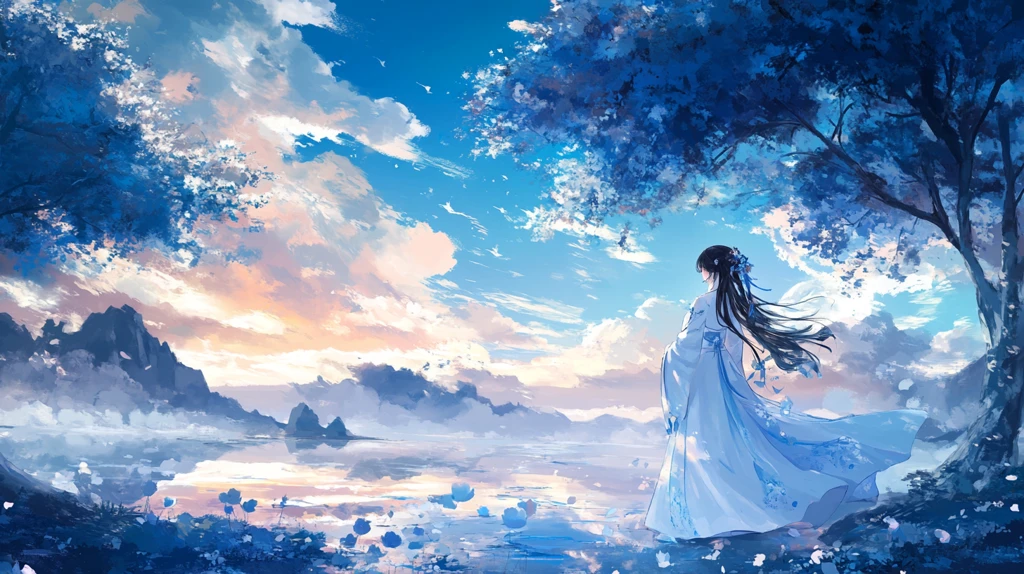 古风美女背影古风少女