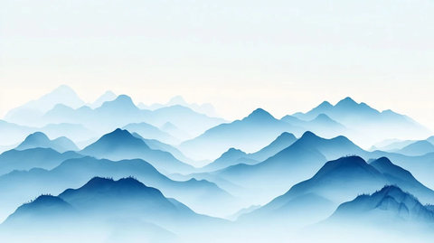 远山群山画水墨山水