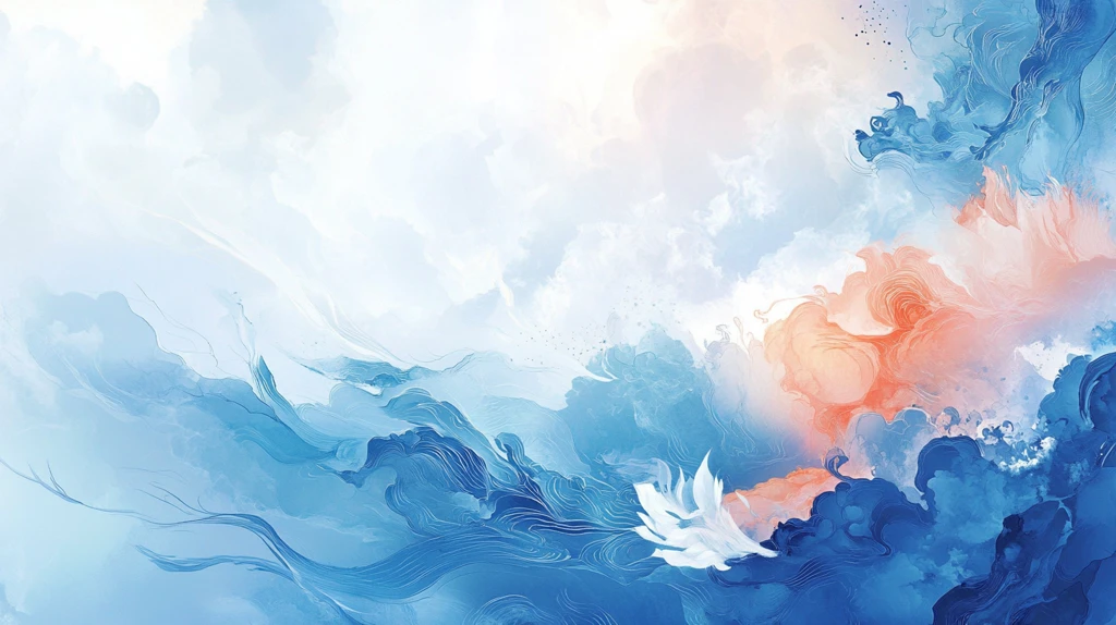 烟雾禅意数字水墨仙鹤