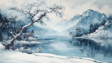 雪景油画