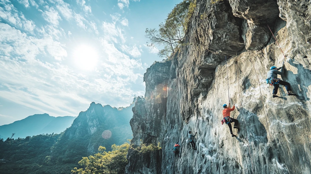户外攀岩挑战巅峰