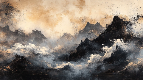 泼墨重彩山水画