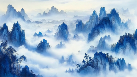 云雾山水画现代山水画