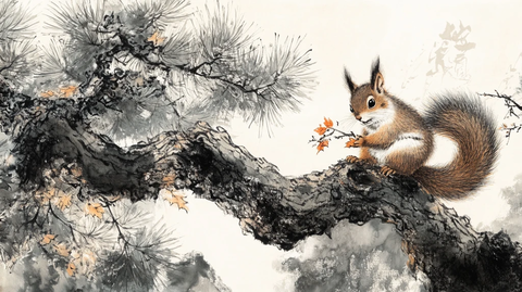 松鼠手绘图片
