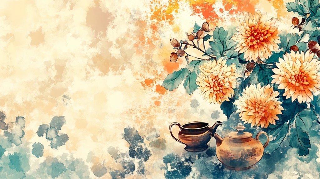 菊花茶装饰画