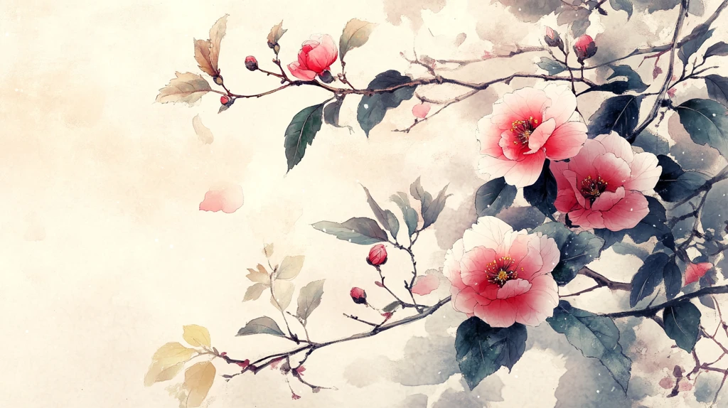 唯美古风水彩花卉