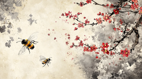 水墨蜜蜂