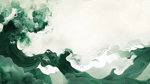 抽象写意流动色彩绿色