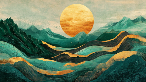 新中式金色山水