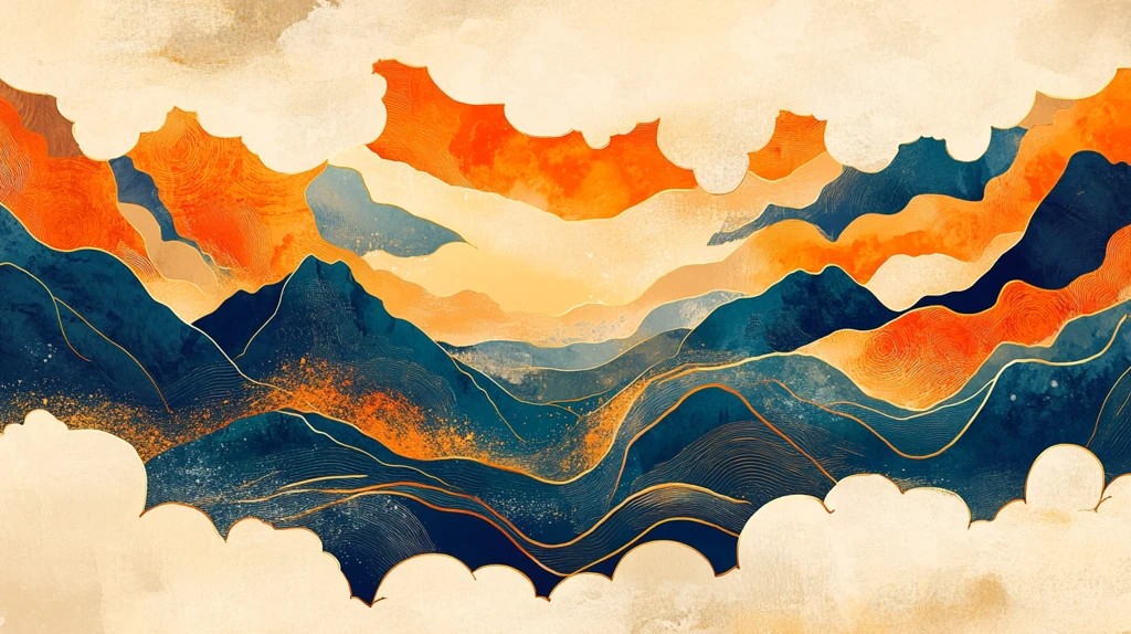 抽象装饰画意境山水画