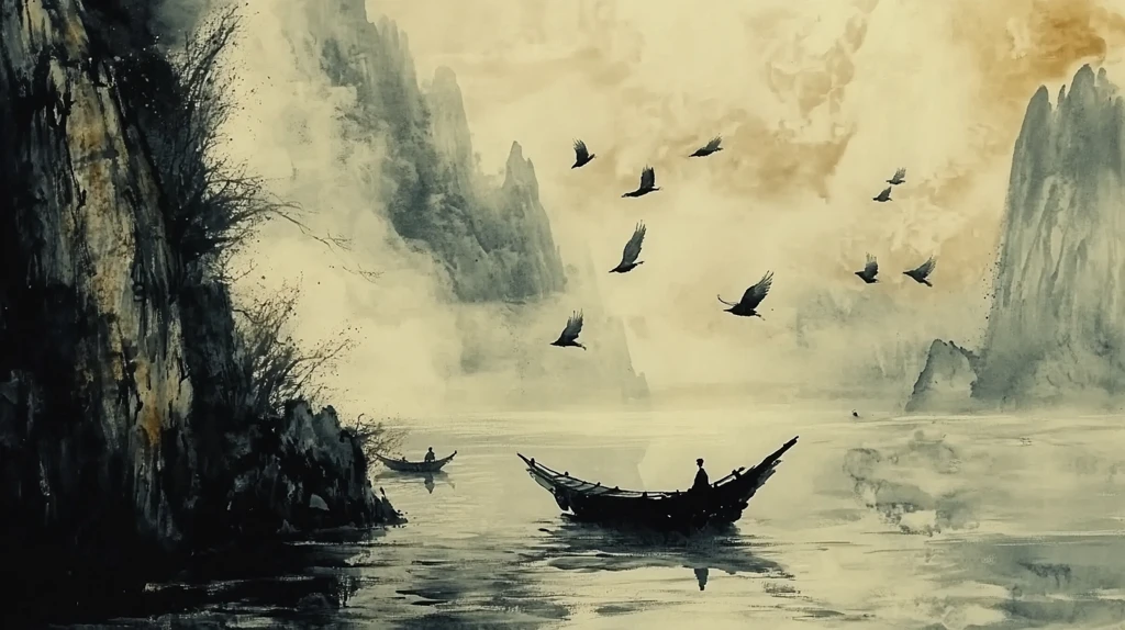 水墨数字画山水画壁纸