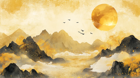 新中式金色山水