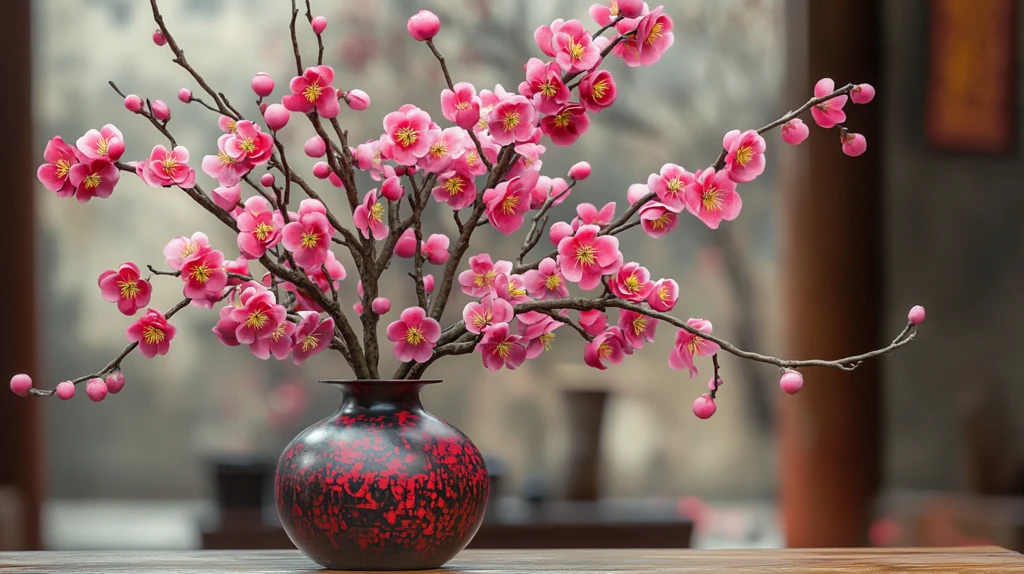 红梅插瓶