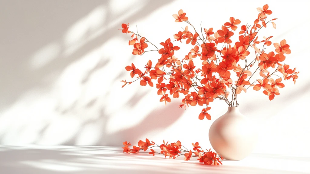 阳光与凌霄花枝