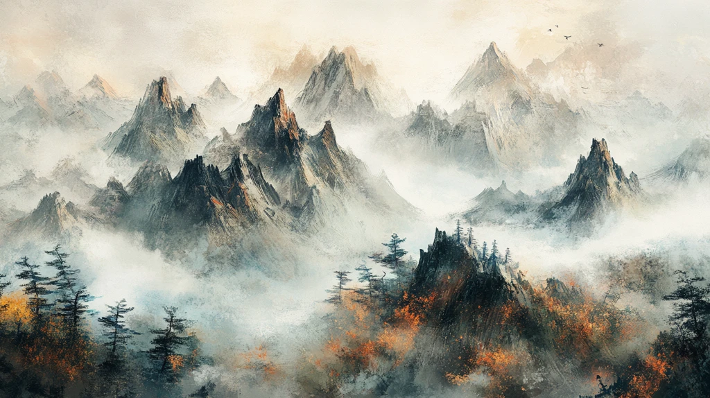 唯美意境彩墨山水