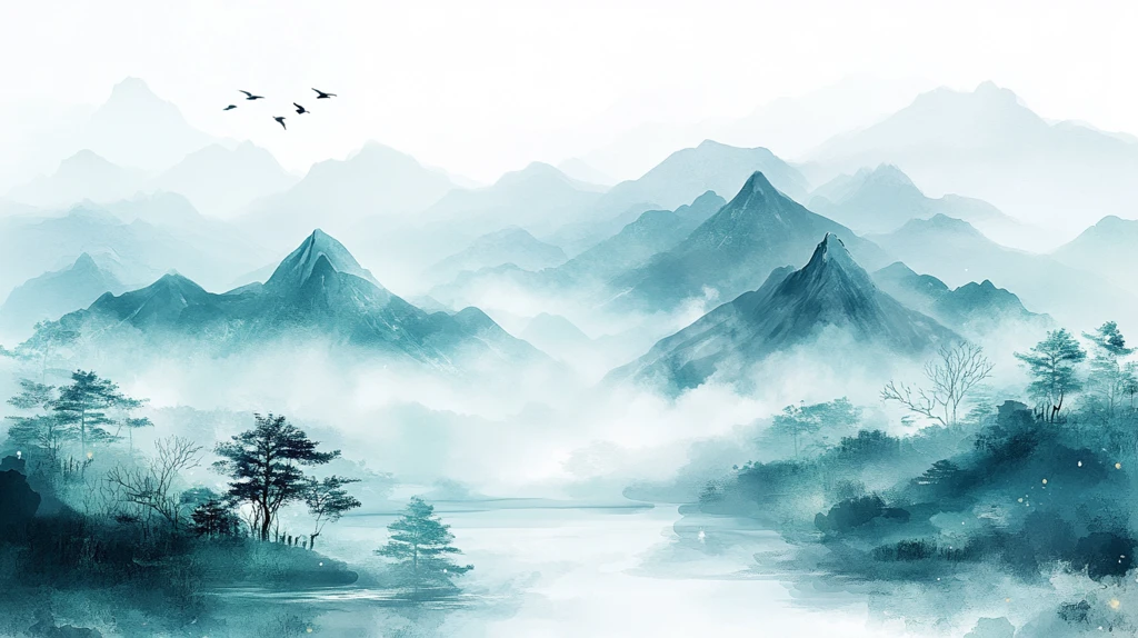 诗意古风水墨山水