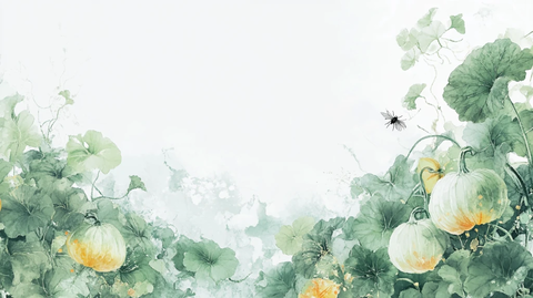 采菱手绘无框画背景