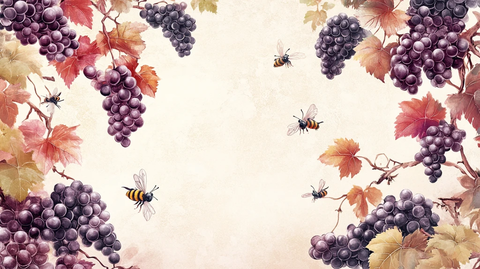 葡萄暖色背景墙