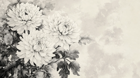 秋菊水墨