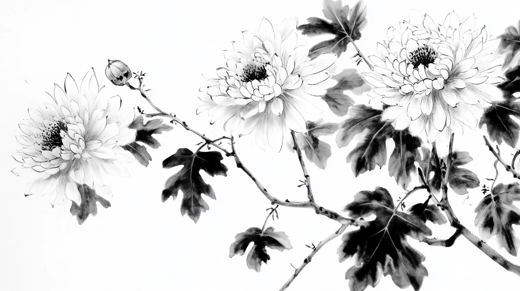 水墨菊花