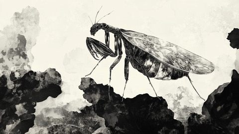 白菜螳螂节气图