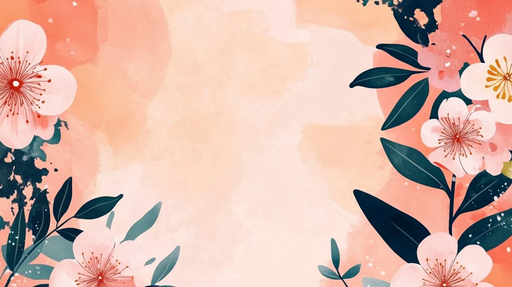 森系粉橙色花朵背景